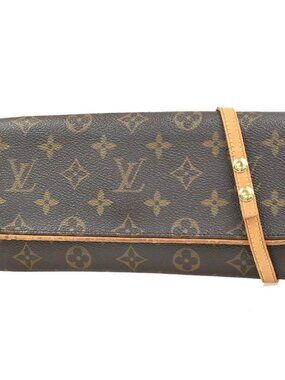 LOUIS VUITTON Pochette Twin GM 2Way Shoulder Bag Monogram Brown